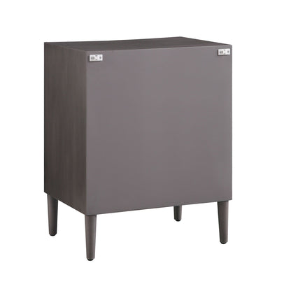 Table de chevet concave à 3 tiroirs Thalia, chêne argenté