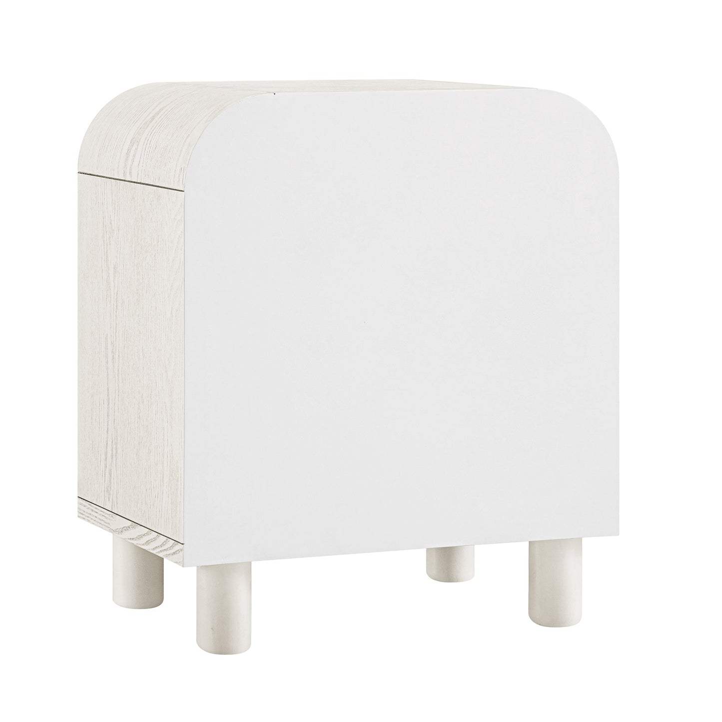 Table de chevet Maude à 2 tiroirs, frêne blanc délavé