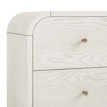 Table de chevet Maude à 2 tiroirs, frêne blanc délavé