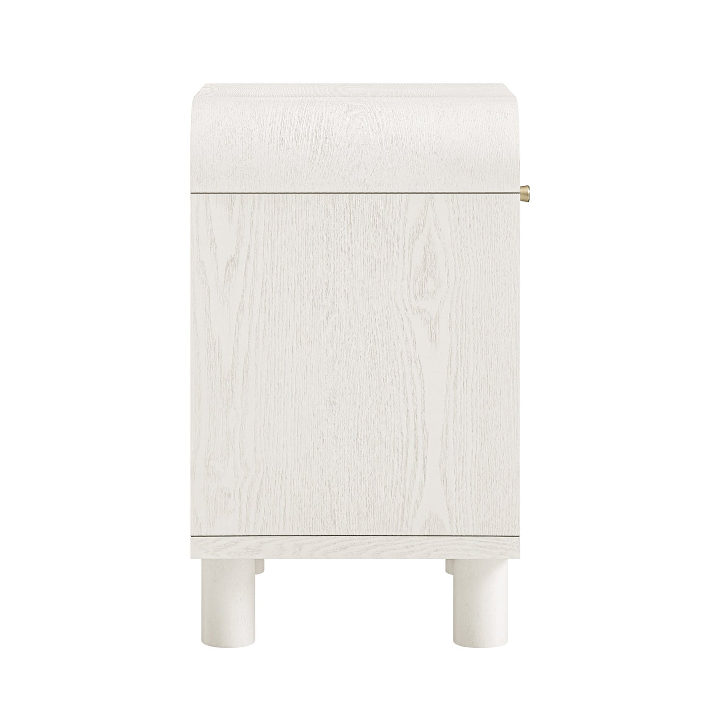 Table de chevet Maude à 1 tiroir, frêne blanc lavé avec raphia