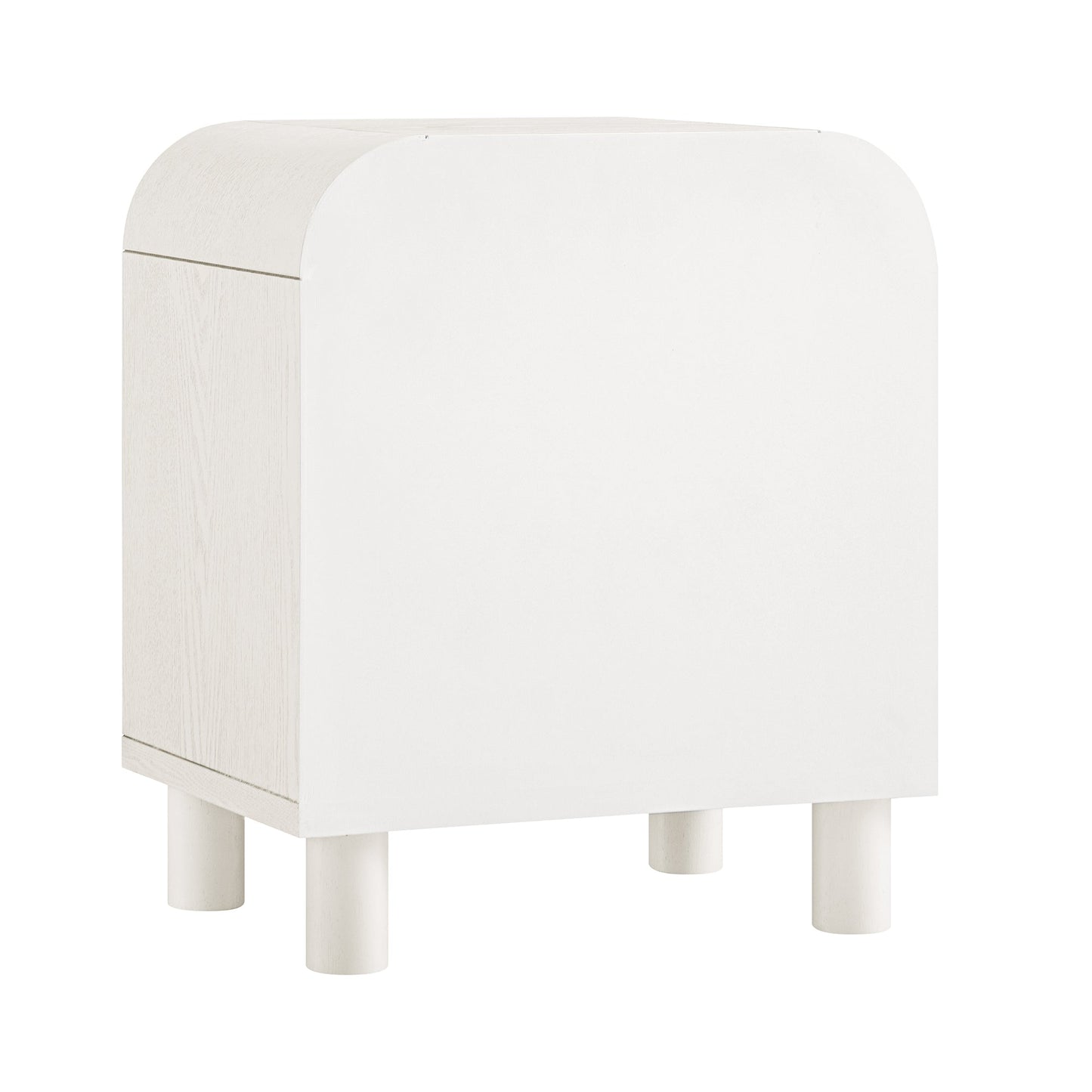 Table de chevet Maude à 1 tiroir, frêne blanc lavé avec raphia