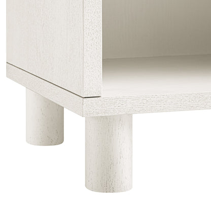 Table de chevet Maude à 1 tiroir, frêne blanc lavé