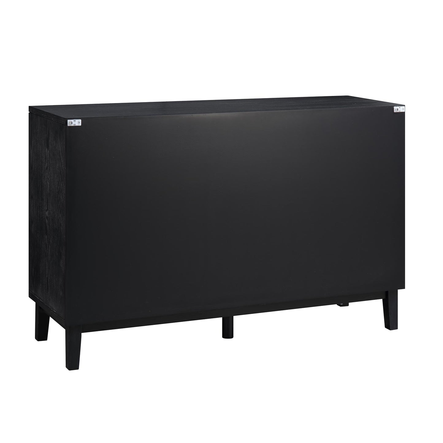 Buffet sculpté Bianca Chip à 2 portes et 3 tiroirs, bronze antique et noir