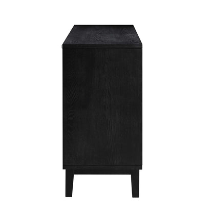 Buffet 3 portes sculpté Bianca Chip, bronze antique et noir