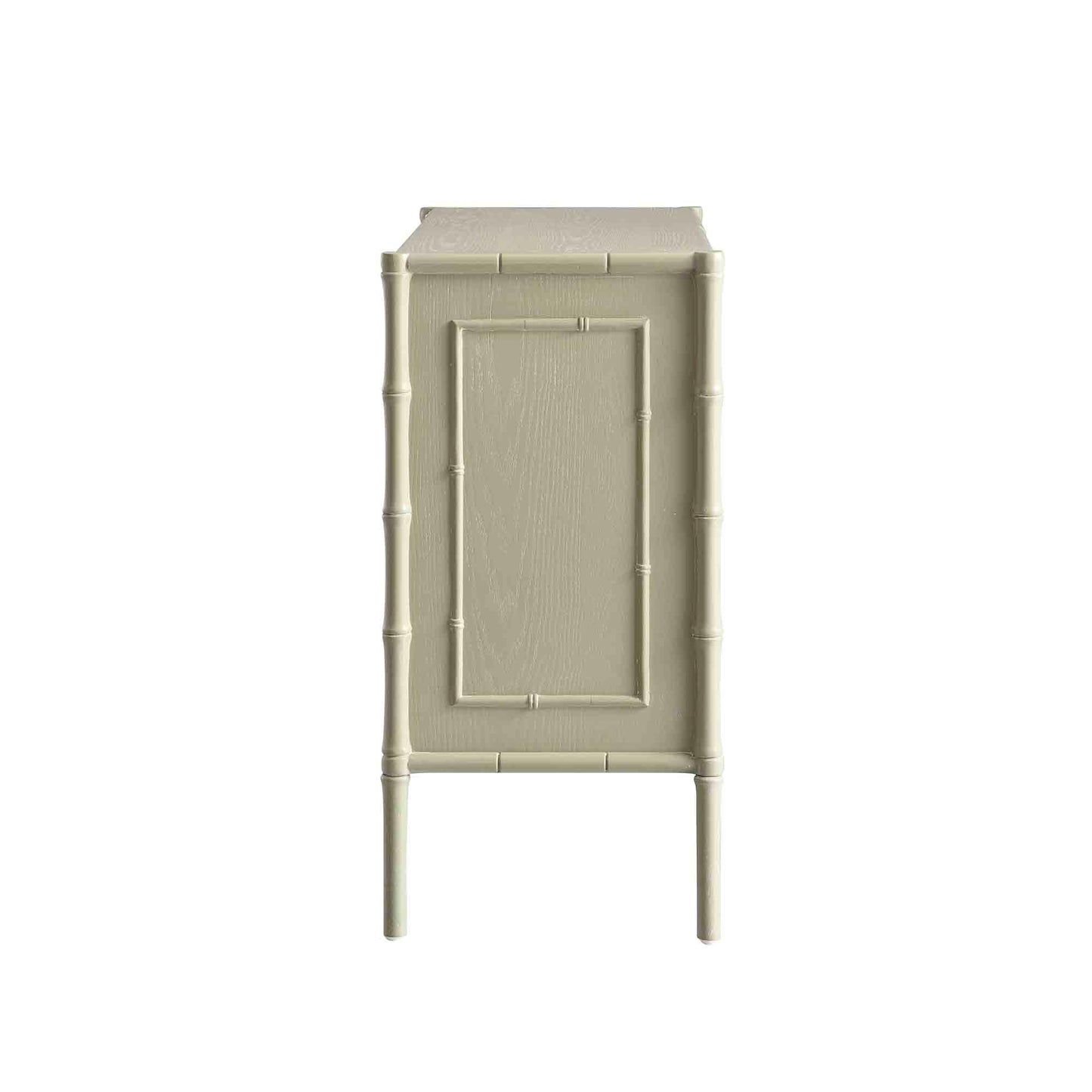 Petit buffet Elstowe en imitation bambou, vert sauge