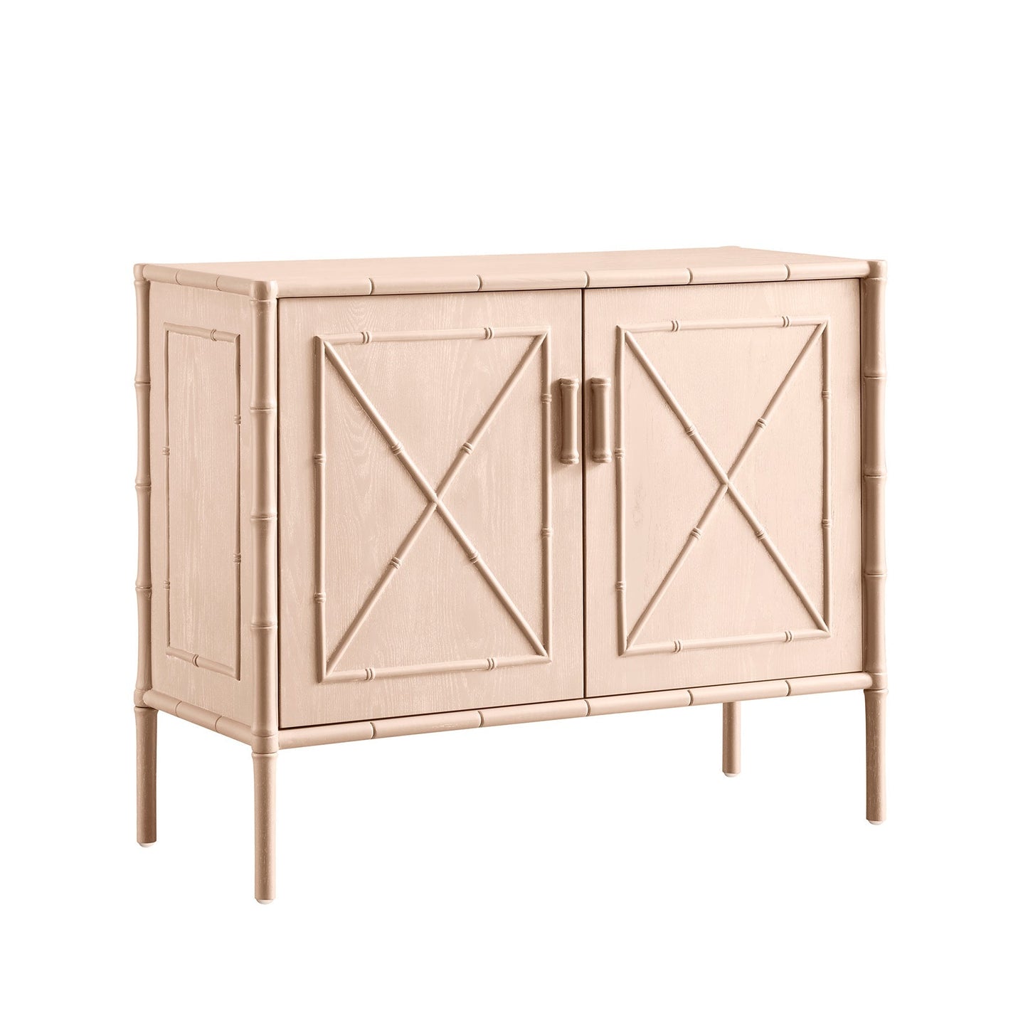 Petit buffet Elstowe en imitation bambou, rose nude