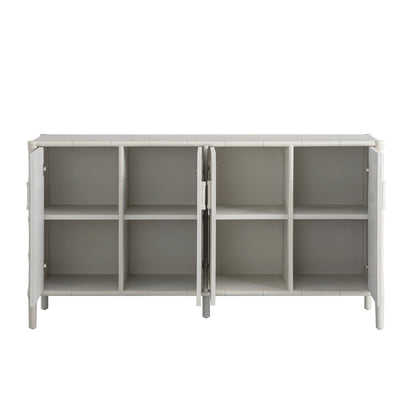 Grand buffet Elstowe en imitation bambou, blanc ombré