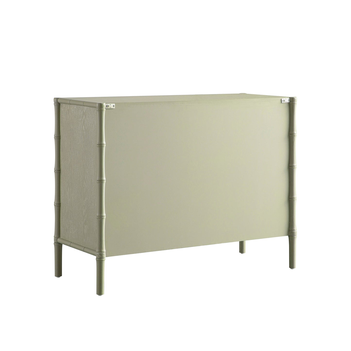 Buffet Elstowe imitation bambou 1 porte 3 tiroirs, vert sauge