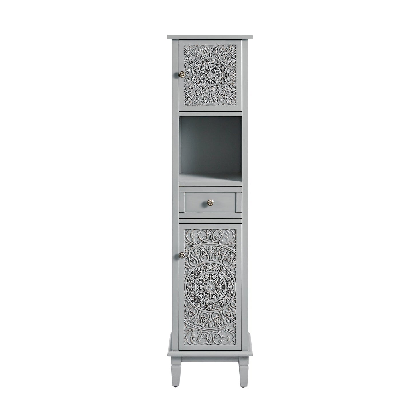 Meuble de rangement haut de salle de bain sculpté gris moyen Chantilly