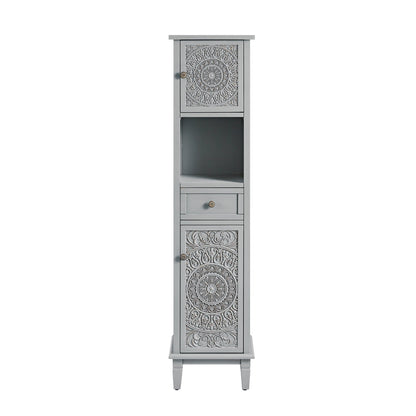 Meuble de rangement haut de salle de bain sculpté gris moyen Chantilly