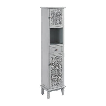 Meuble de rangement haut de salle de bain sculpté gris moyen Chantilly