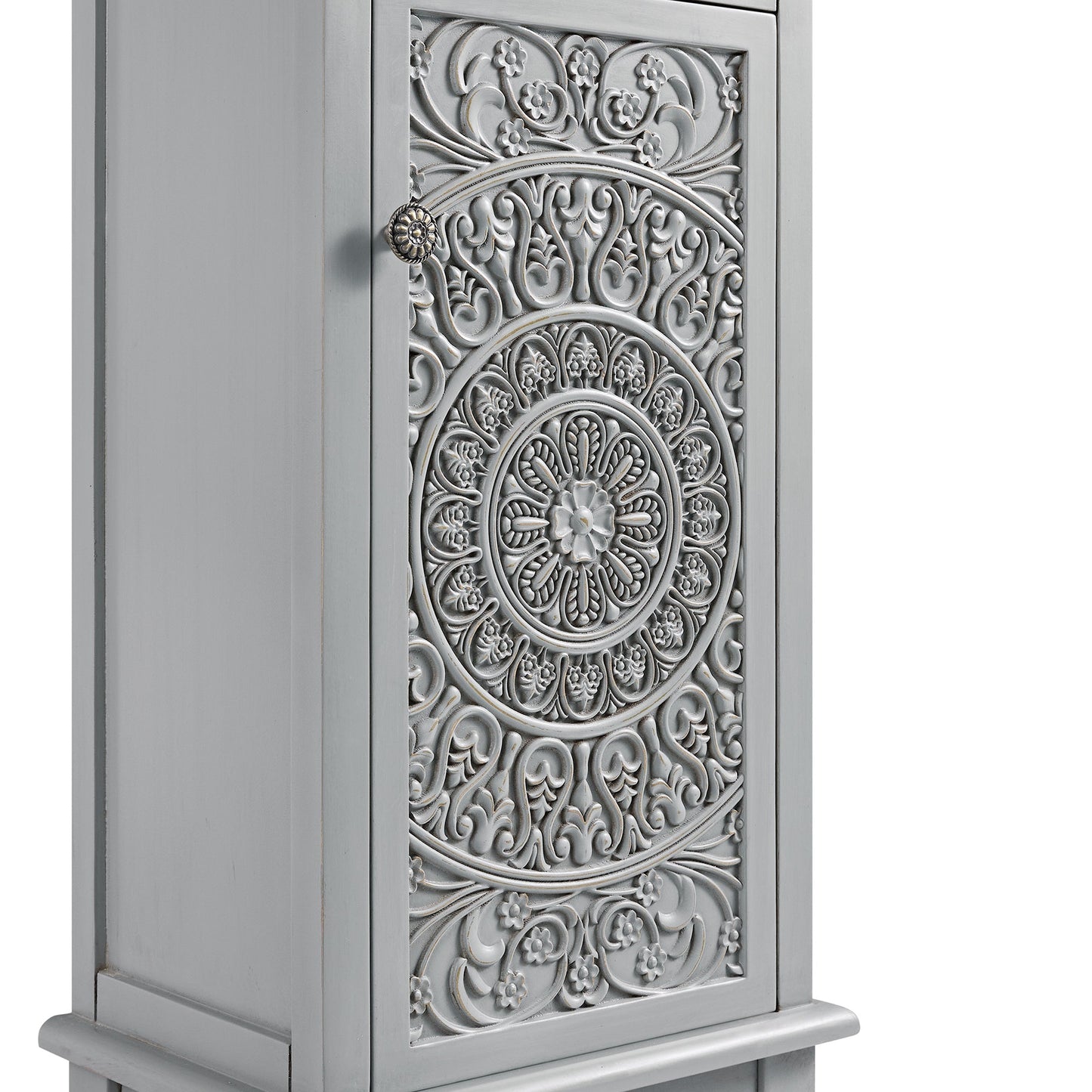 Meuble de rangement haut de salle de bain sculpté gris moyen Chantilly