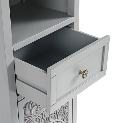 Meuble de rangement haut de salle de bain sculpté gris moyen Chantilly