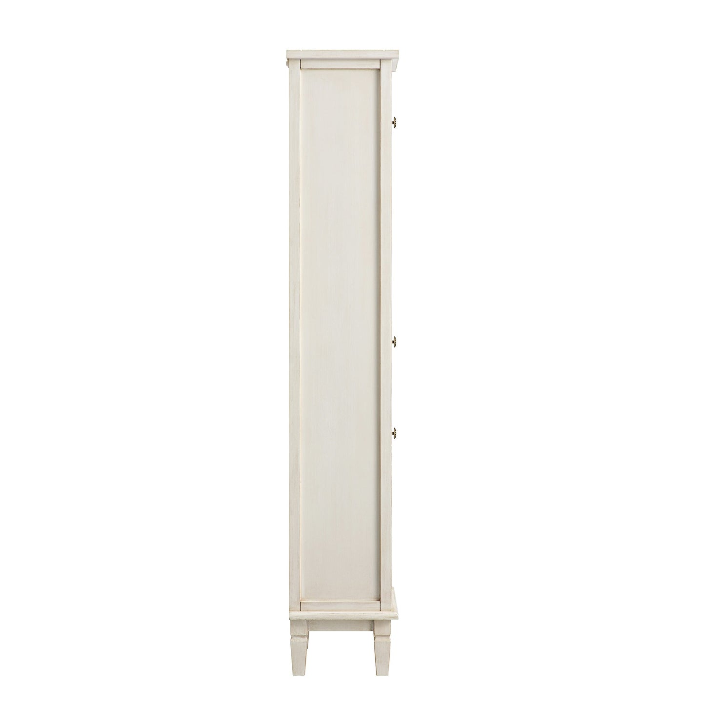 Armoire de rangement haute de salle de bain sculptée blanchie à la chaux Chantilly