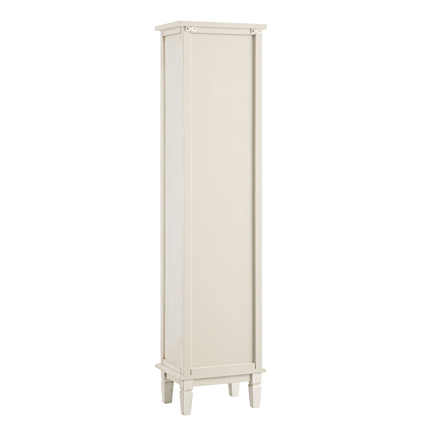Armoire de rangement haute de salle de bain sculptée blanchie à la chaux Chantilly
