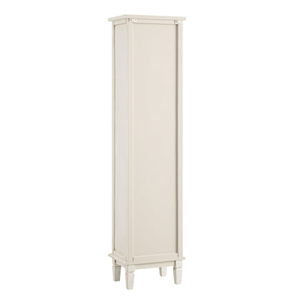 Armoire de rangement haute de salle de bain sculptée blanchie à la chaux Chantilly