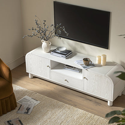 Meuble TV Maude, frêne blanc lavé
