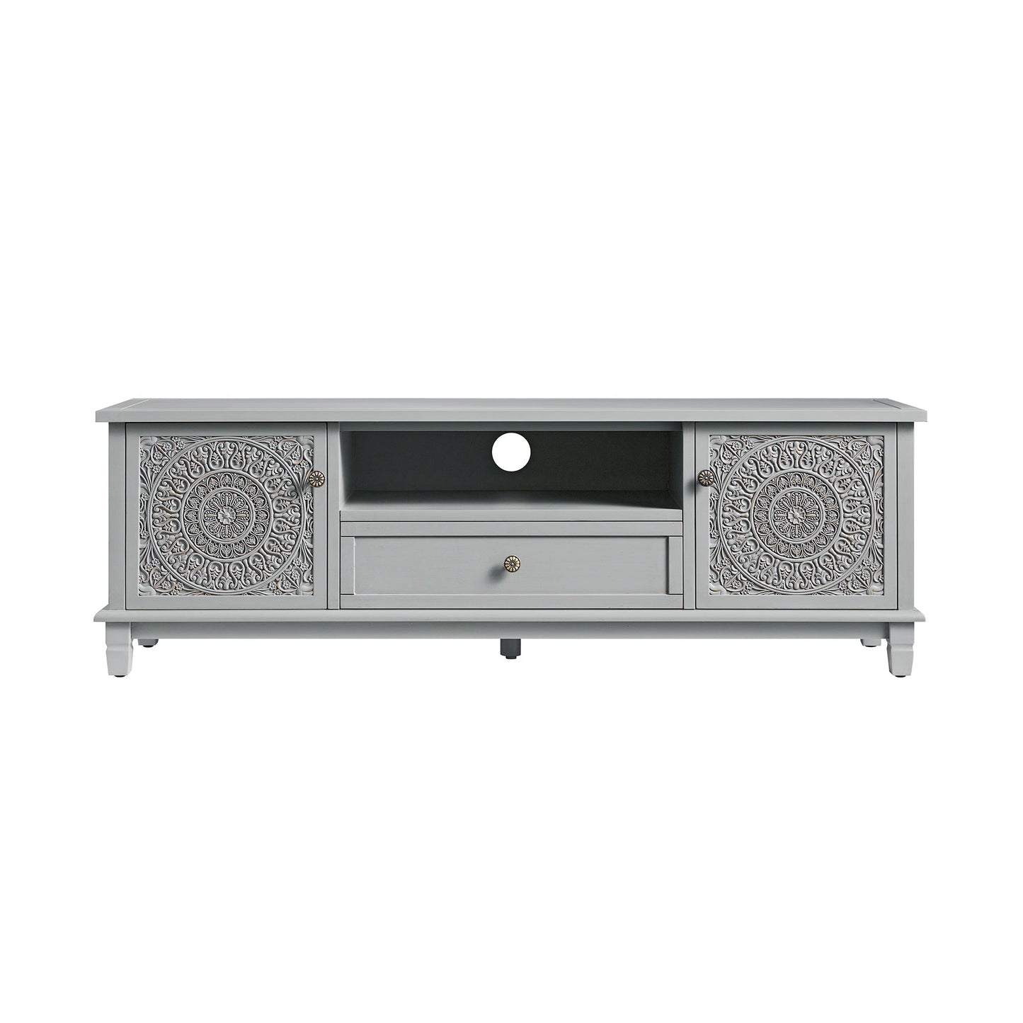 Meuble TV large Chantilly gris moyen 59