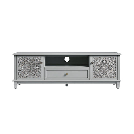 Meuble TV large Chantilly gris moyen 59