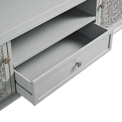 Meuble TV large Chantilly gris moyen 59
