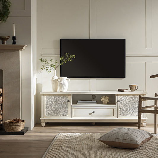 Meuble TV Chantilly blanchi à la chaux 59" de large