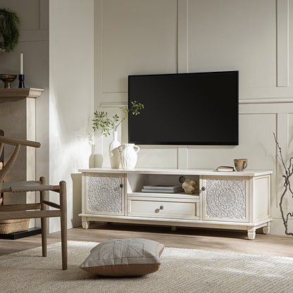 Meuble TV Chantilly blanchi à la chaux 59" de large