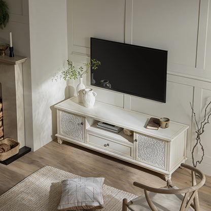 Meuble TV Chantilly blanchi à la chaux 59" de large