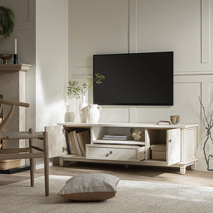 Meuble TV Chantilly blanchi à la chaux 59" de large