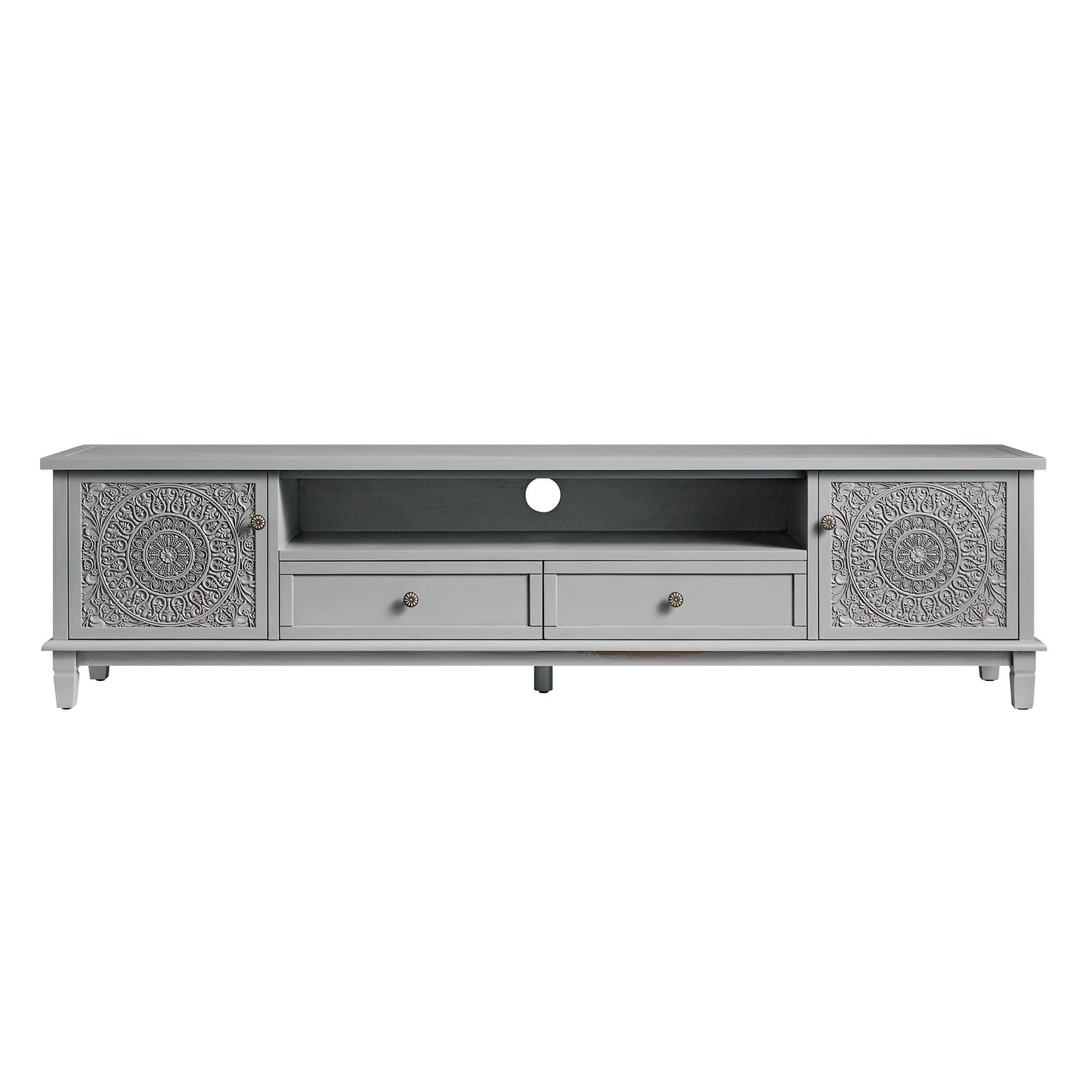 Meuble TV large Chantilly gris moyen 79