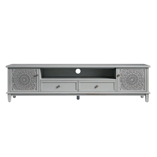Meuble TV large Chantilly gris moyen 79