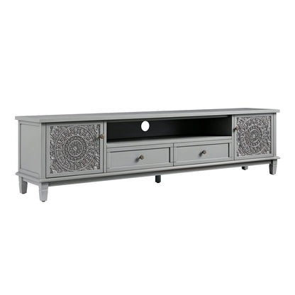 Meuble TV large Chantilly gris moyen 79