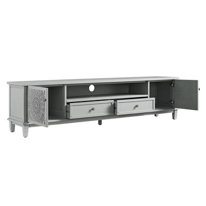 Meuble TV large Chantilly gris moyen 79