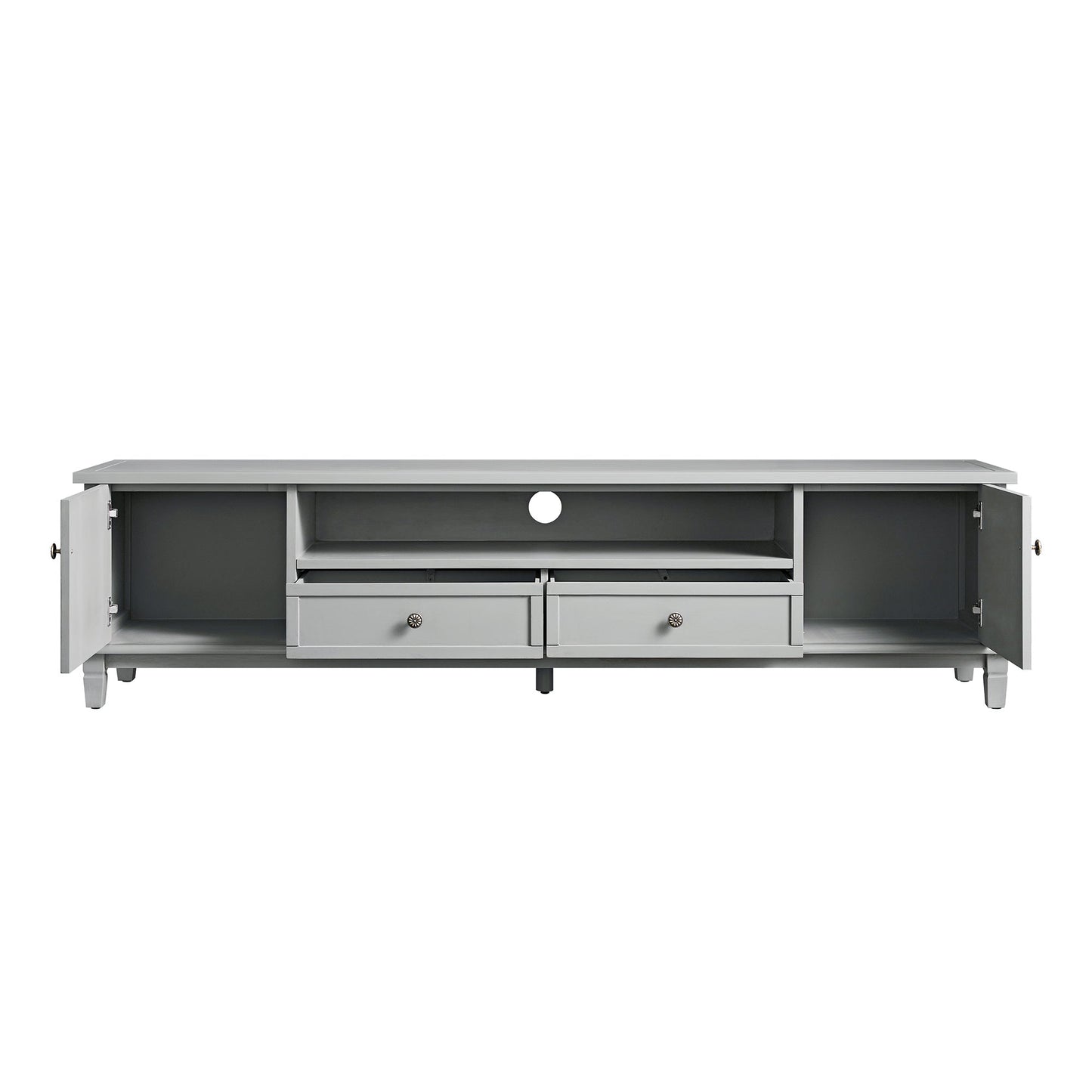 Meuble TV large Chantilly gris moyen 79
