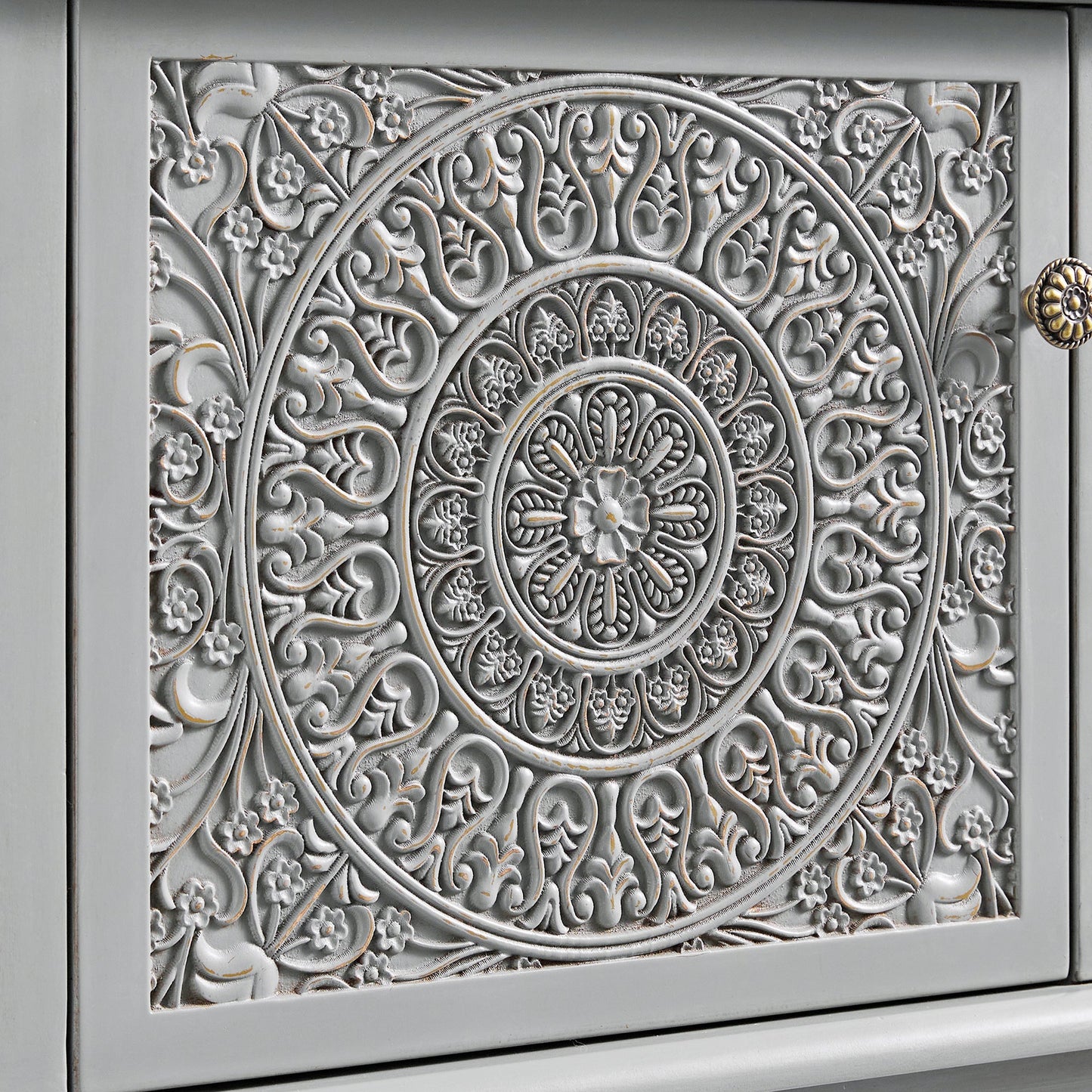 Meuble TV large Chantilly gris moyen 79
