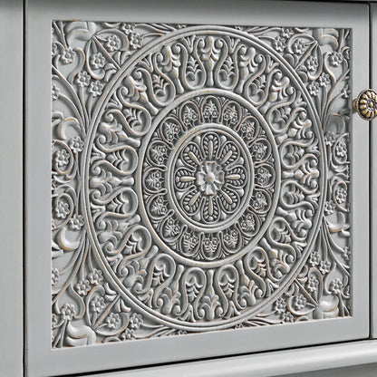 Meuble TV large Chantilly gris moyen 79