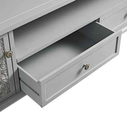 Meuble TV large Chantilly gris moyen 79