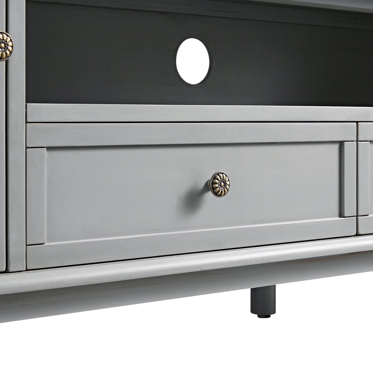 Meuble TV large Chantilly gris moyen 79