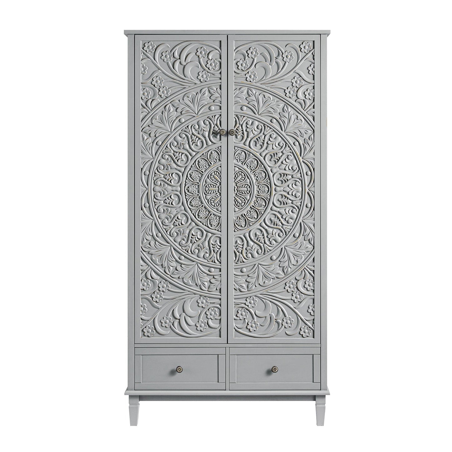 Placard double sculpté Chantilly gris moyen