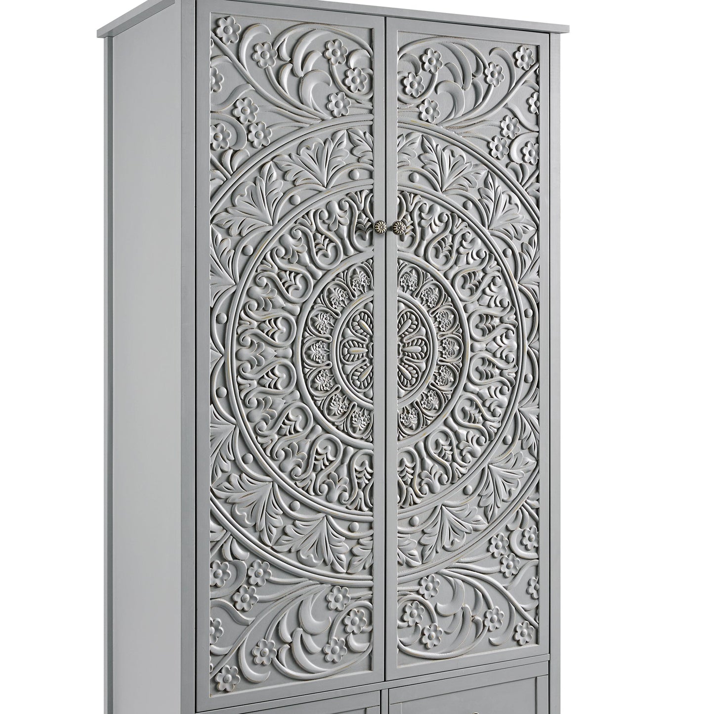 Placard double sculpté Chantilly gris moyen