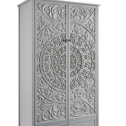 Placard double sculpté Chantilly gris moyen