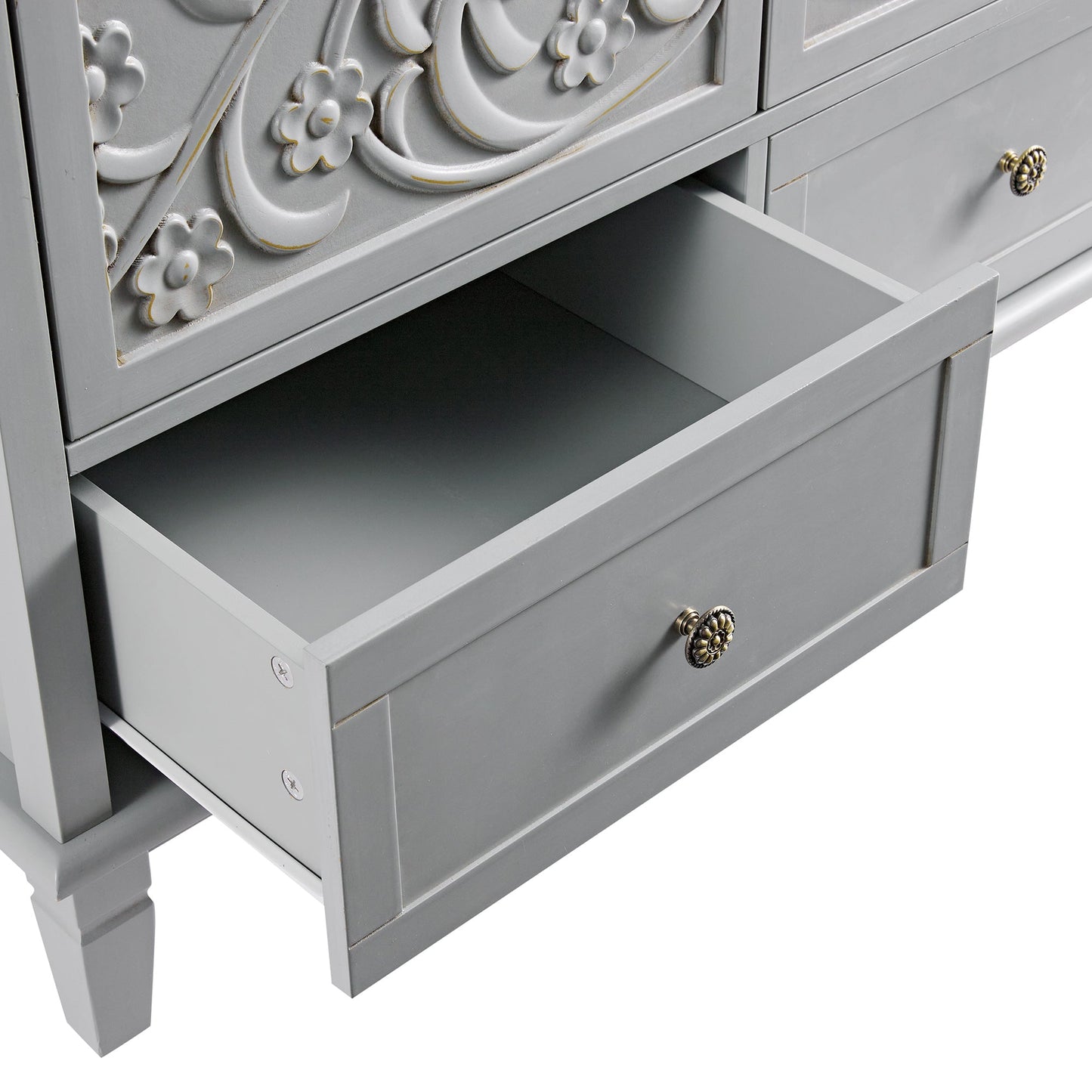 Placard double sculpté Chantilly gris moyen