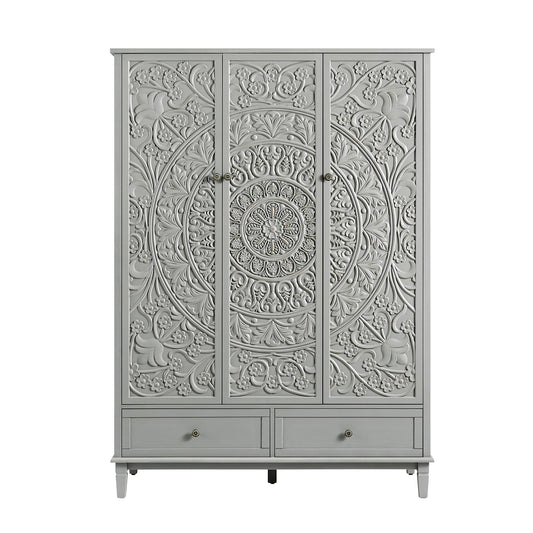 Placard triple sculpté Chantilly gris moyen