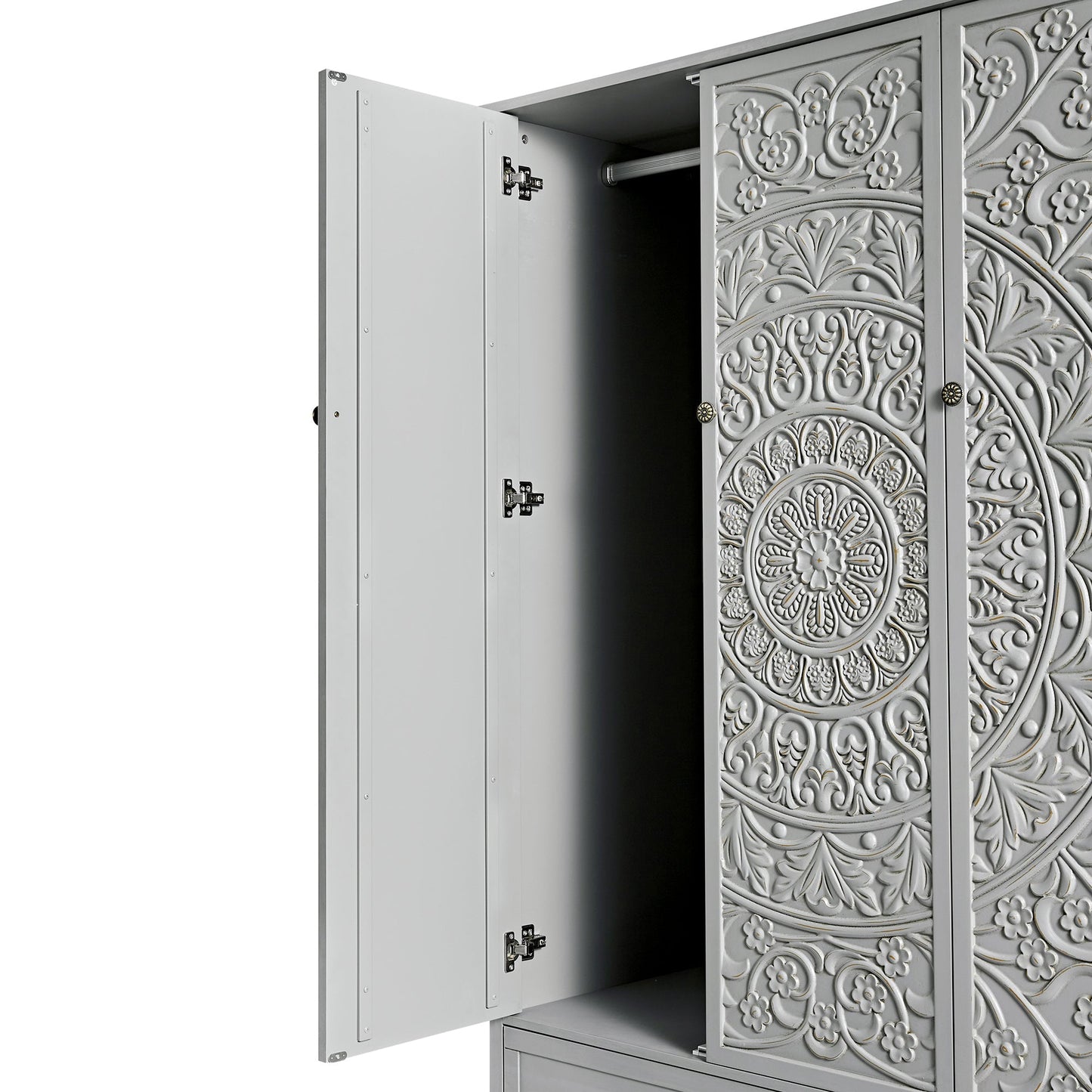 Placard triple sculpté Chantilly gris moyen