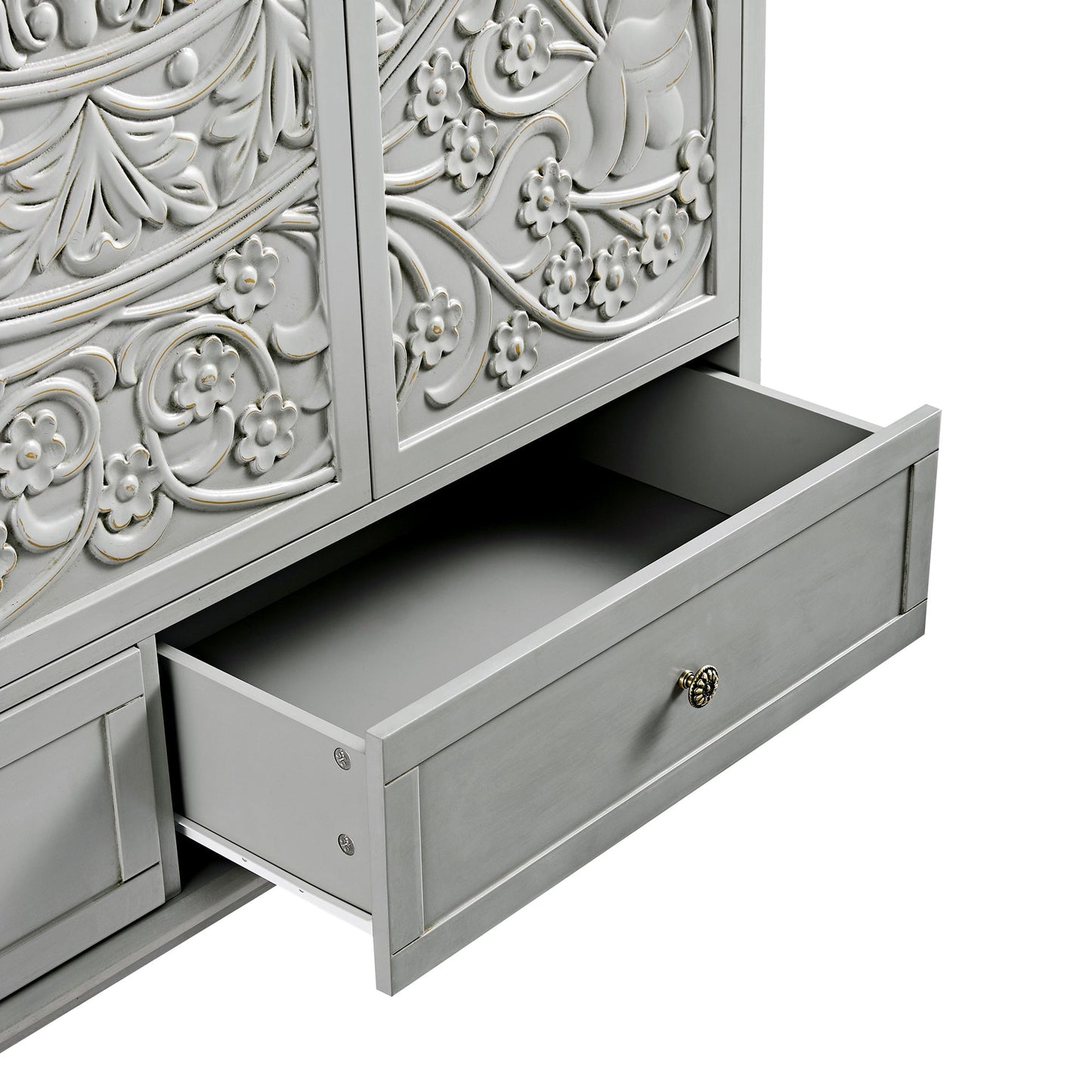 Placard triple sculpté Chantilly gris moyen