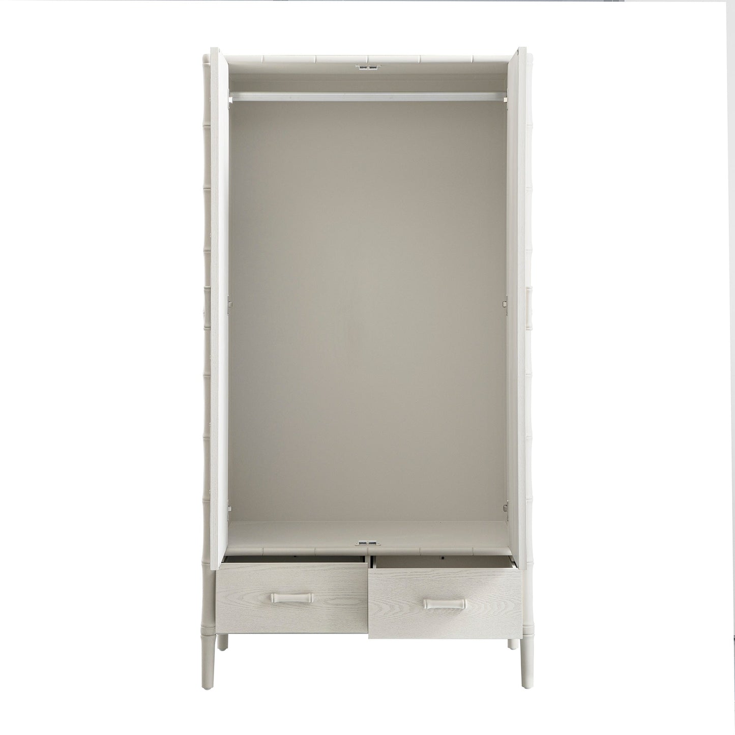 Placard double Elstowe en imitation bambou, blanc ombré