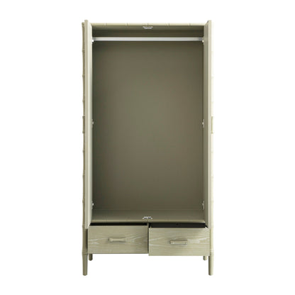 Placard double Elstowe en imitation bambou, vert sauge