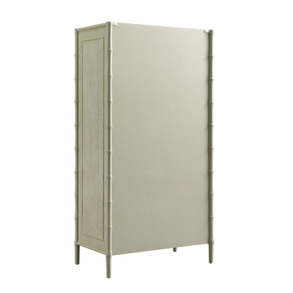 Placard double Elstowe en imitation bambou, vert sauge