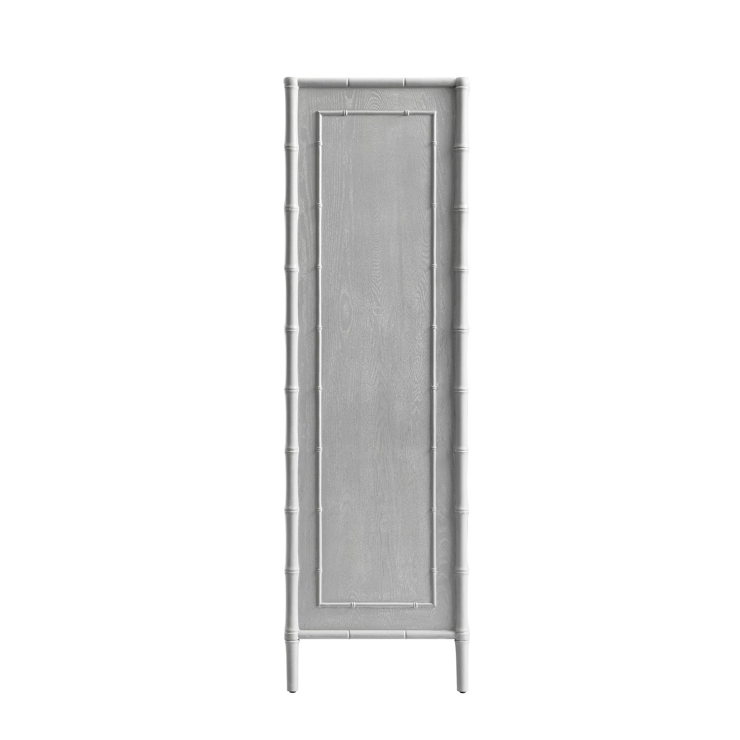 Placard double Elstowe en imitation bambou, gris chaud