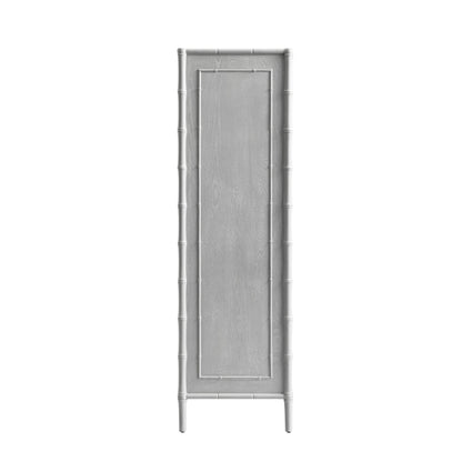 Placard double Elstowe en imitation bambou, gris chaud
