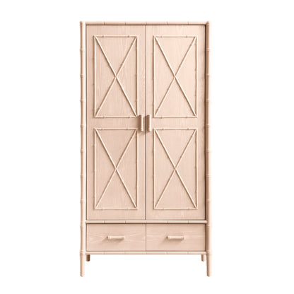 Placard double Elstowe en imitation bambou, rose nude